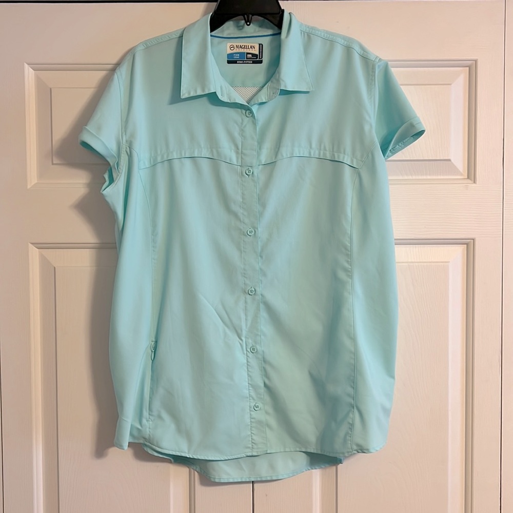 NWOT Magellan Outdoors Fishing Shirt, Aqua, XXL